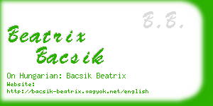 beatrix bacsik business card